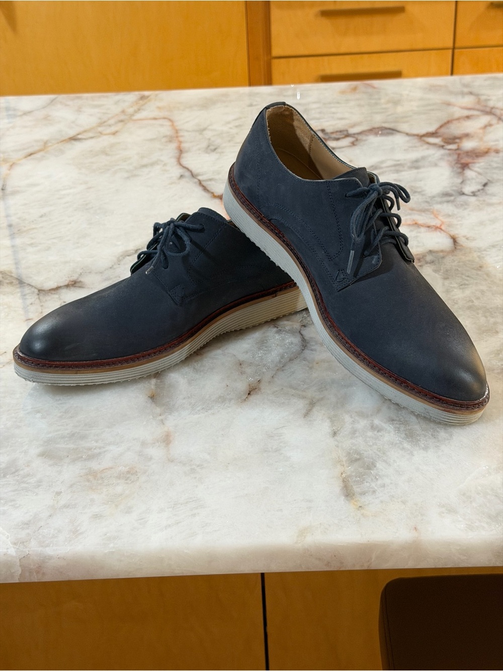 Vince Camuto Men’s Navy Nubuck Leather Derby Oxford Shoes Size 11.5M Casual